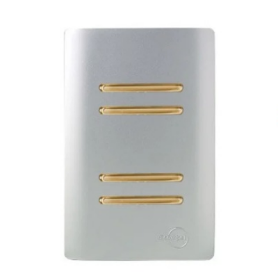 Interruptor 4 Teclas 2 Simples e 2 Paralelas Prata com Gold Novara