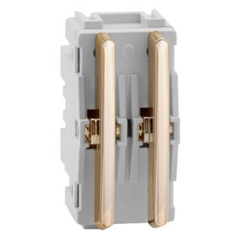 Interruptor 6 Teclas Paralelas Novara Glass Branco com Gold 4x2