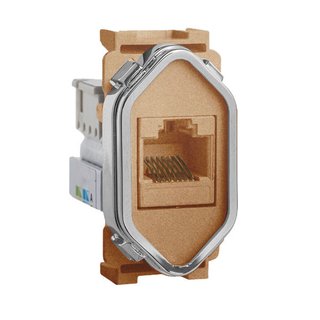 Módulo de Tomada RJ45 Ouro Rosê com Cromado