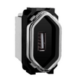 Módulo Tomada USB Preto Brilhante Novara