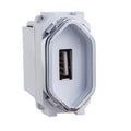 Tomada Dupla sendo 1 Usb e 1 tomada 20A Branco com Cromado