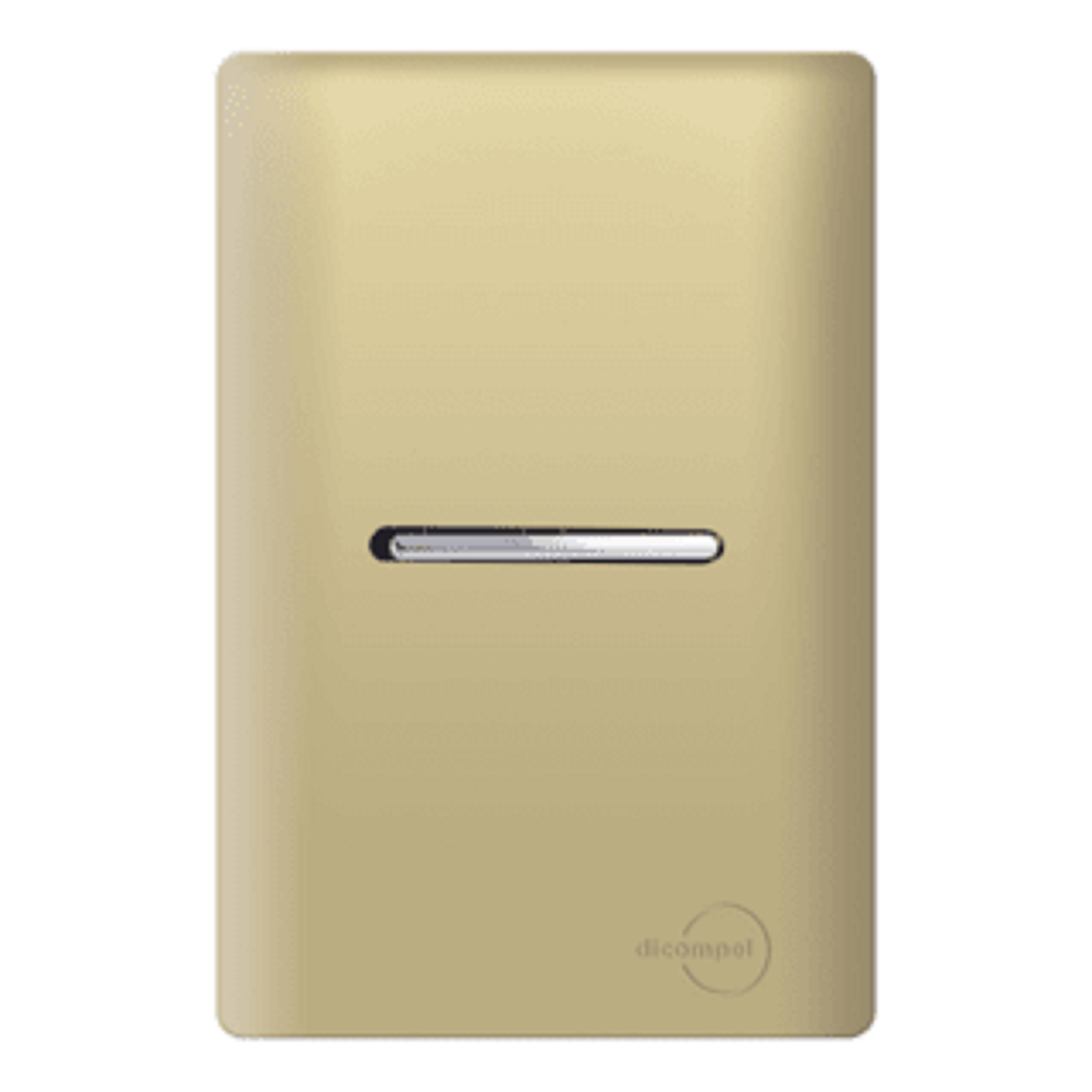Interruptor Simples Horizontal Dourado com Cromado
