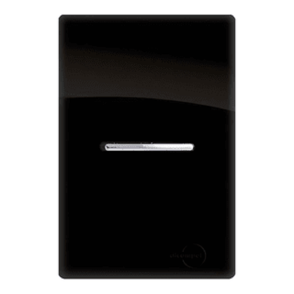 Interruptor 1 Tecla Simples Horizontal Preto Brilhante
