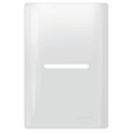 Placa 4x2 para 1 Interruptor Horizontal + Suporte - Novara Branco Brilhante