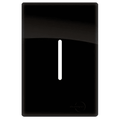 Placa 4x2 p/ 1 Interruptor Vertical Preto Brilhante Novara
