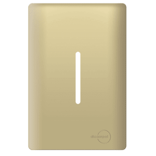 Placa 4x2 P/ 1 Interruptor Vertical Novara Dourado