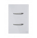 Interruptor 2 Teclas Paralelas Novara Branco Glass