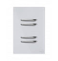 Interruptor 4 Teclas Paralelas  Novara Branco Glass
