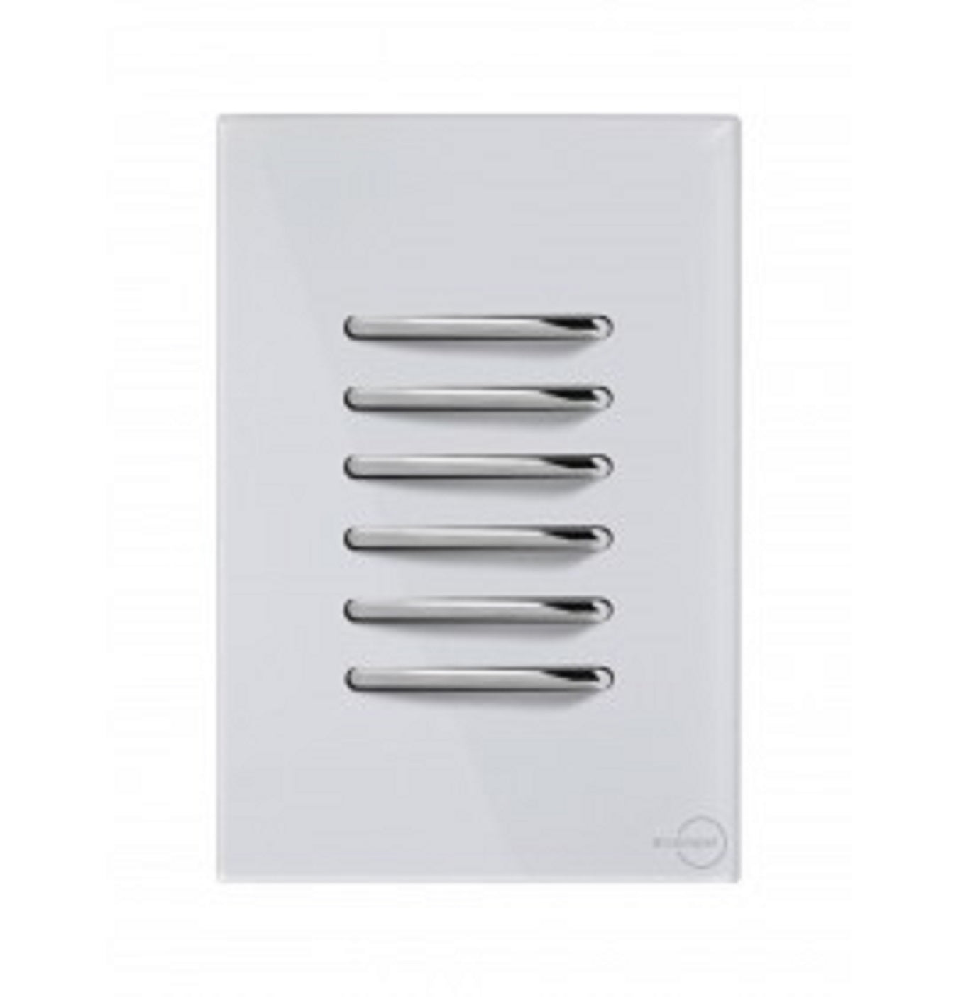 Interruptor 6 Teclas sendo 5 Simples e 1 Paralela Novara Branco Glass