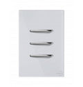 Interruptor 3 Teclas Paralela Novara Branco Glass