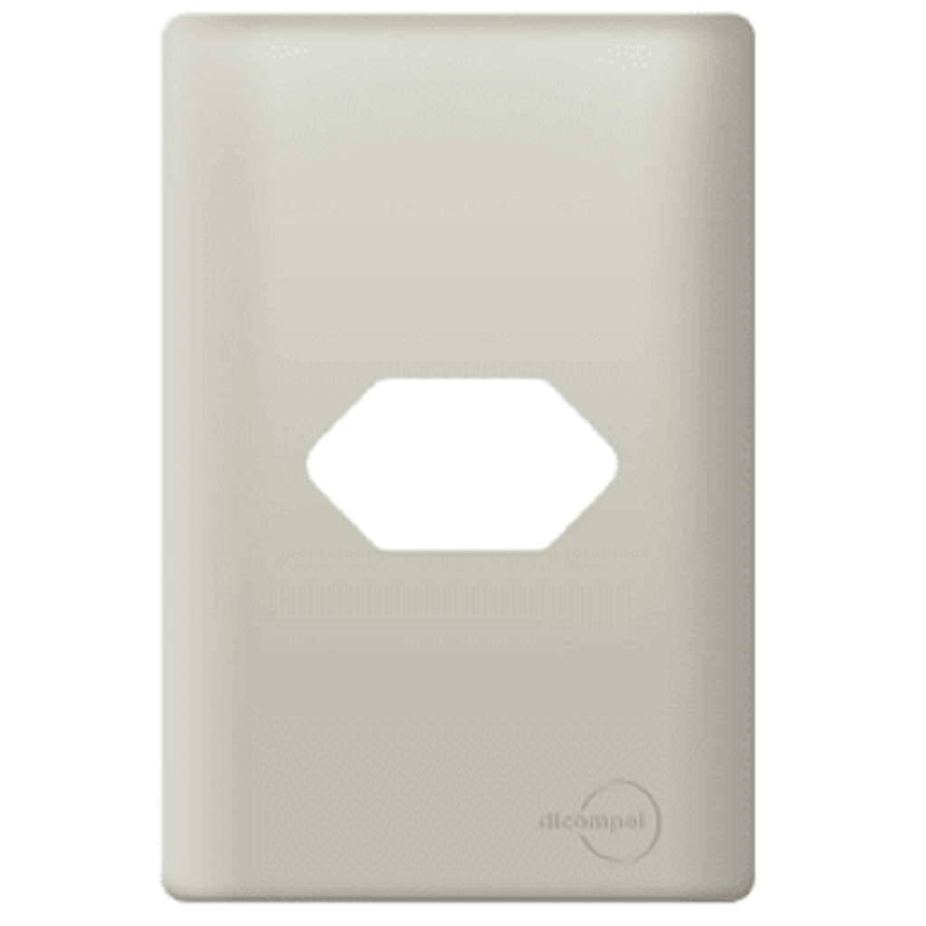 Placa 4x2 para Tomada Horizontal + Suporte - Novara Champanhe