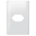 Placa 4x2 p/ 1 Tomada + Suporte - Novara Branco Brilhante