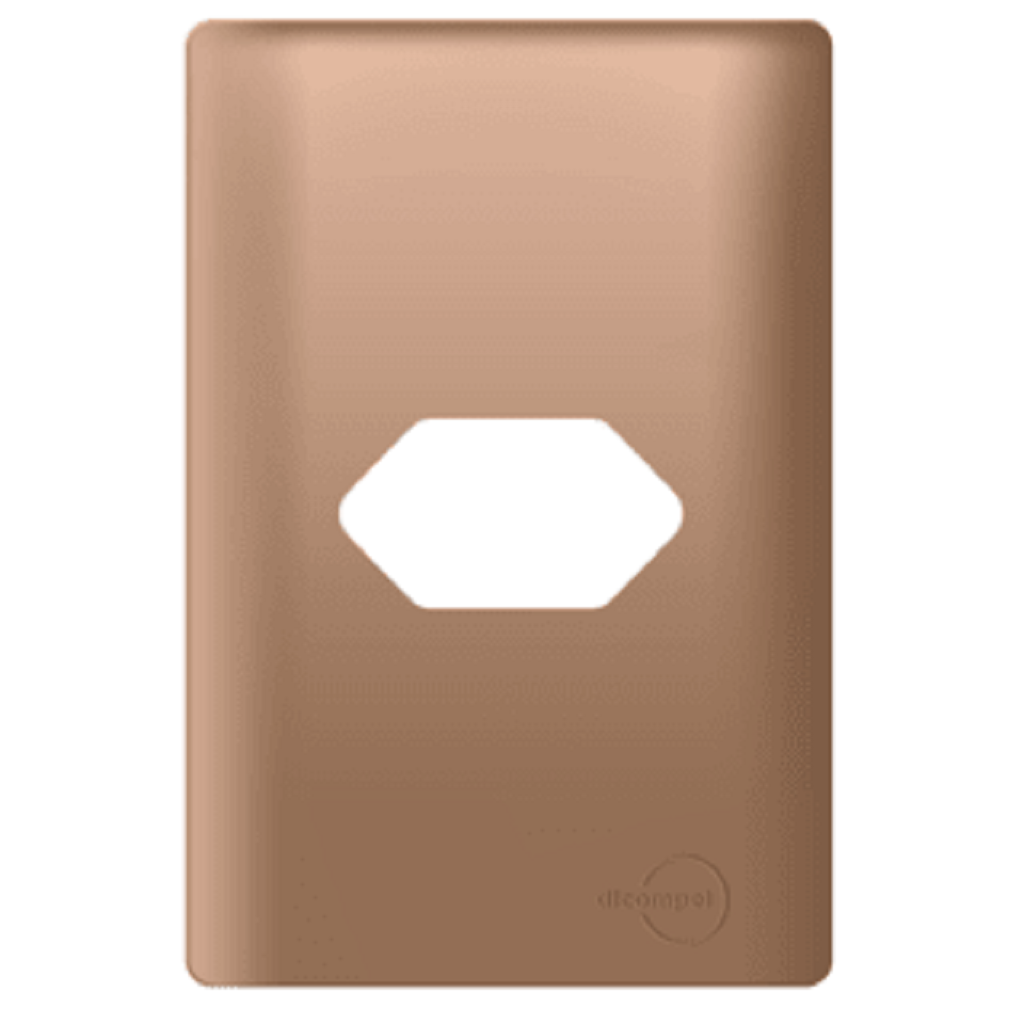 Placa 4x2 p/ 1 Tomada Ouro Rosê