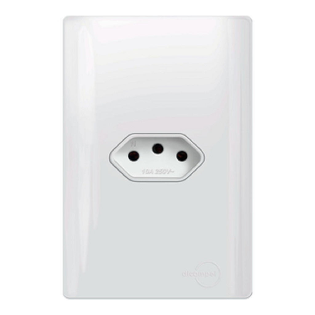 Tomada Única 10A Total White