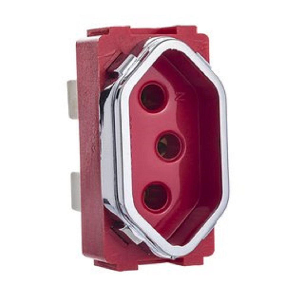 Módulo Tomada 20A Vermelha Novara Cromado