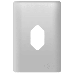 Placa 4x2 p/ 1 Tomada Vertical Prata Novara