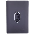 Tomada 10A 4x2 Vertical Preto Grafite com Cromado