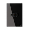 Tomada Única 20A Horizontal Novara Glass Preto com Cromado