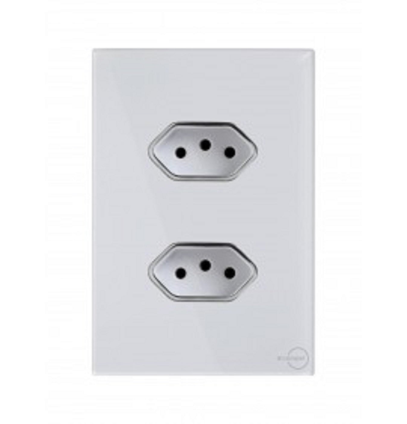 Tomada Dupla 10A Novara Branco Glass