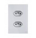 Tomada Dupla 20A Novara Branco Glass