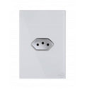 Tomada Única 10A Horizontal Novara Branco Glass