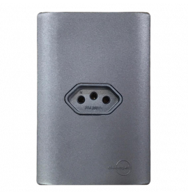 Tomada Única 10A Horizontal  Novara Preto Grafite Total