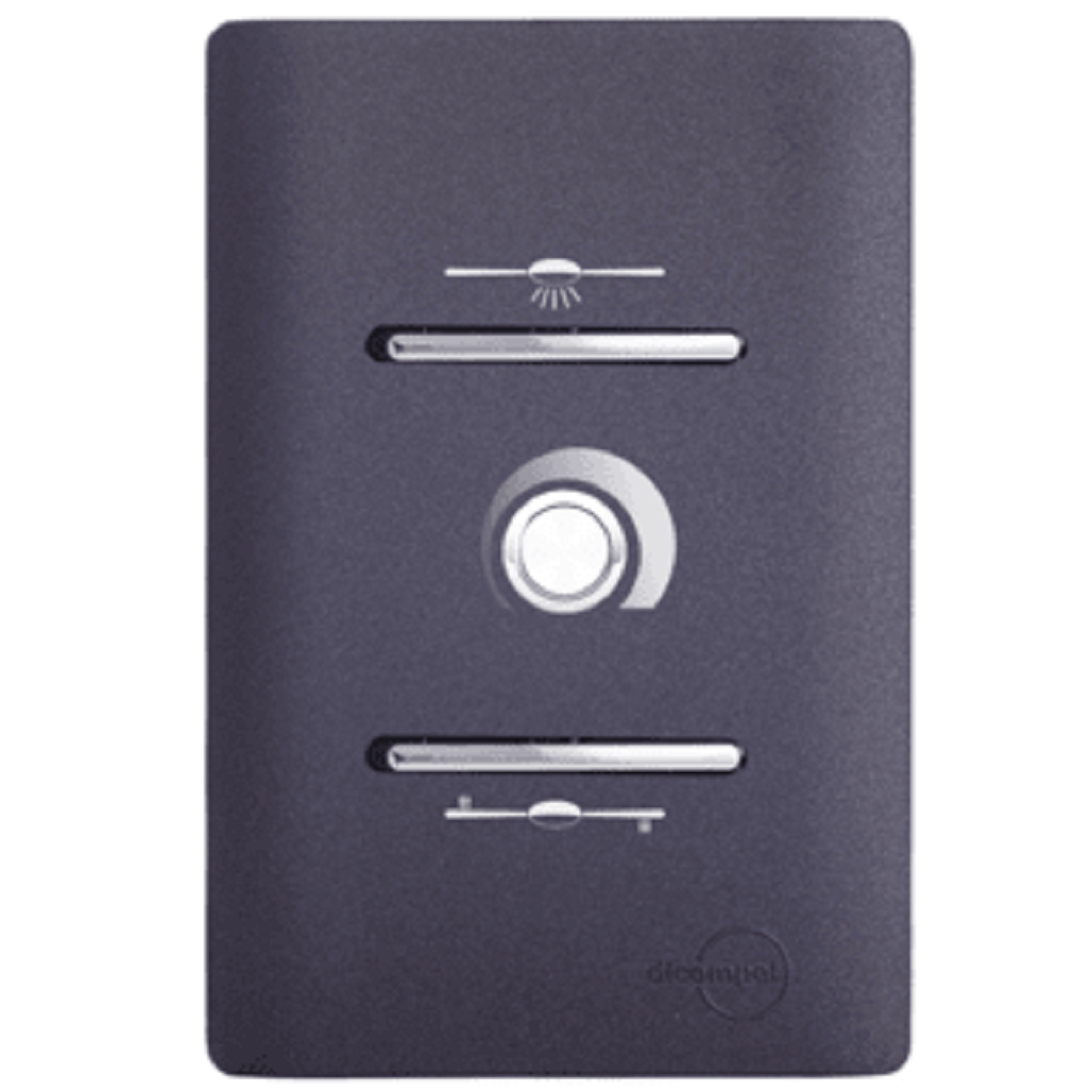 CONTROLE VENTILADOR BIVOLT - 2 TECLAS E DIMER PRETO GRAFITE CROMADO