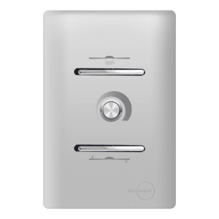 Controle Ventilador Bivolt – 2 Teclas e Dimmer Prata com Cromado